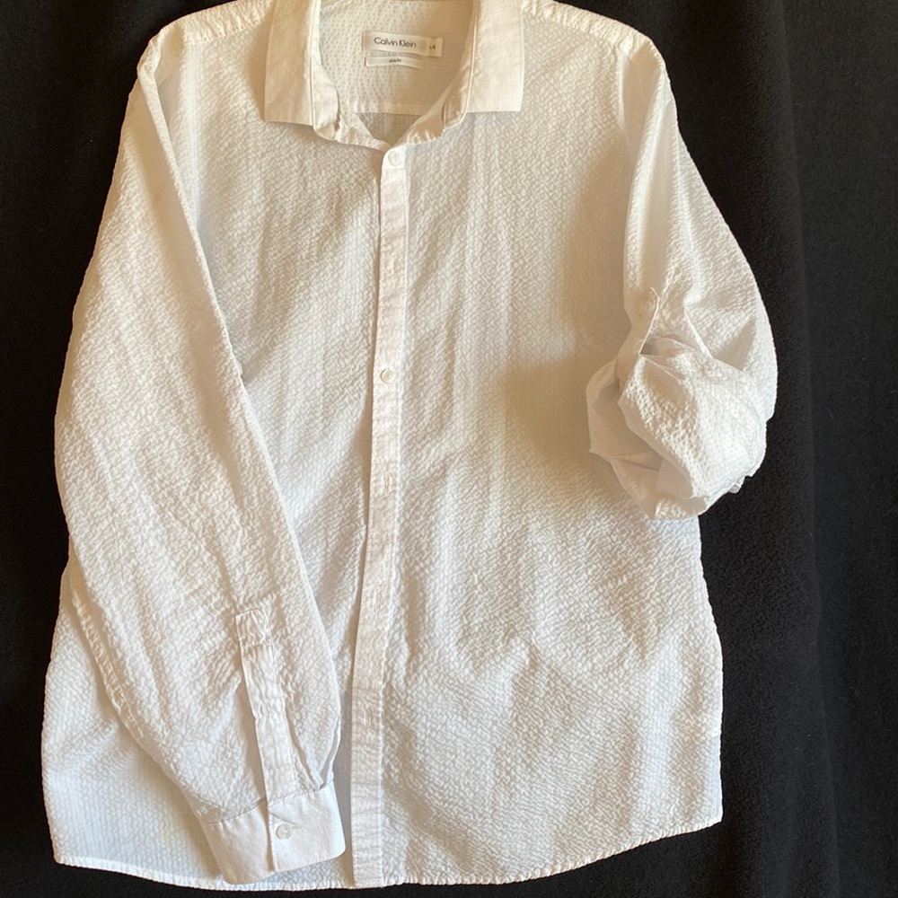 Calvin Klein white slim fit top longer length